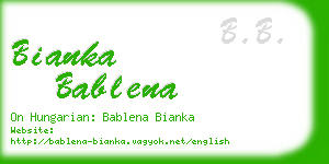 bianka bablena business card